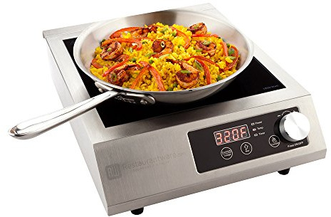 Restaurantware Professional Portable Induction Cooktop RWT0094 - 3500W (220V) Countertop Induction Cooker with Digital Temperature Display - Perfect for Restaurants and Catering Events