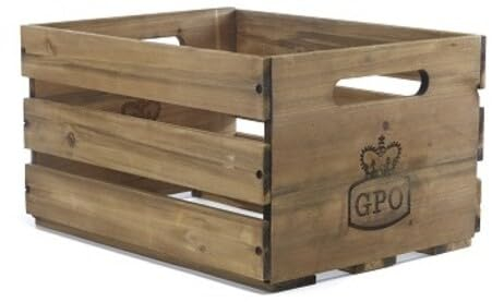 GPO CASSA Caja de almacenamiento para guardar hasta 100 discos de vinilo de 12 - Acabado de madera