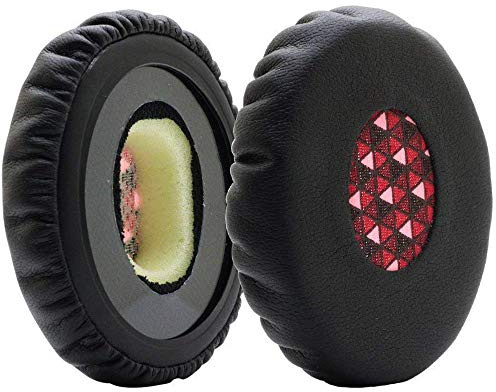 Ear Pads Replacement for Bose Soundlink On-Ear 2 (OE2) / On-Ear2i (OE2i) SoundTrue On-Ear 2 / On-Ear2i Headphone by MMOBIEL - Mesh Fabric and Protein PU Ear Pad Cushion – Black/Red