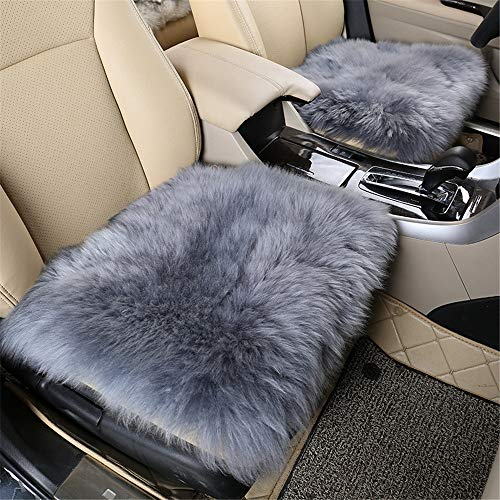 EXQUILEG Wolle Schaffell Auto Sofakissen Abdeckungen Gemütliches Warme Sitzkissen-45X45cm (Grau)