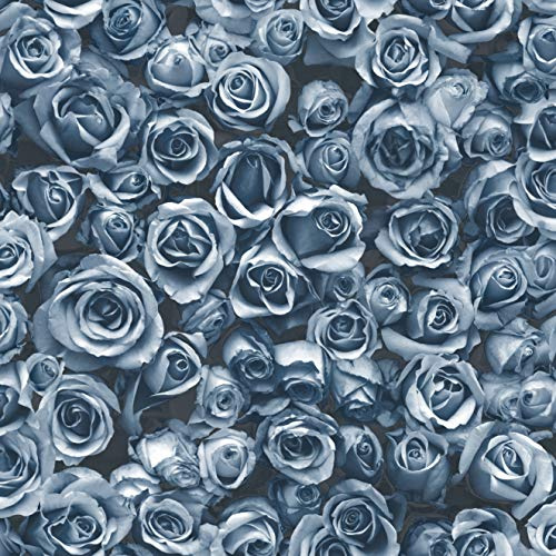 Muriva Rosalee Blue Wallpaper 158504 - Feature Small Roses Floral Photographic