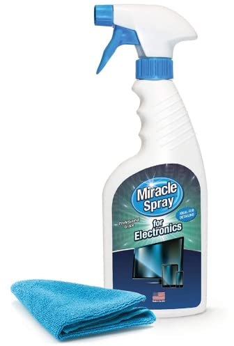 MiracleSpray for Electronics Cleaning, Safe Multisurface Cleaner for Any TV, Phone, Monitor, Keyboard, Screen, Computer, Includes Microfiber Towel - 16 Ounce Kit