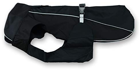 Jeggo Hundemantel Bulldogge und Mops Wasserdicht Allwetter Regen Jacke Hunde Weste (BUMO-2, Schwarz)