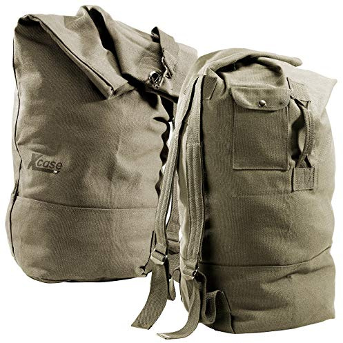 Xcase Rucksäcke: 2er-Set Canvas-Seesäcke 50 Liter, 28 x 25 x 80 cm (Jumbo-Rucksack-Tasche, Canvas-Seesack-Reisetasche, Sack)