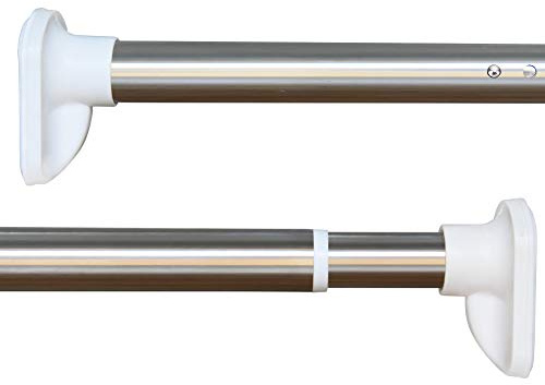BAILEY JO Tringle Télescopique Sans Perçage 260-310cm Acier Inoxydable Argenté Ø32mm, Barre Extensible Multifonction pour Rideau de Douche, Rideaux et Vêtements
