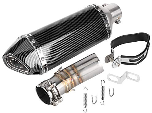 Silencieux d'échappement - Système d'échappement Mid-Pipe + Silencieux Slip-On Style fibre de carbone avec DB Killer Système d'échappement de moto Silencieux de sortie Mid Pipe Fit pour 400 Z400