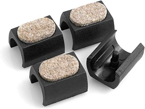 Design61 Filzgleiter 4er Set für Freischwinger Stuhlgleiter Ø 23-25 mm Möbelgleiter Klemmschalengleiter mit geräuschdämpfender Filzgleitfläche