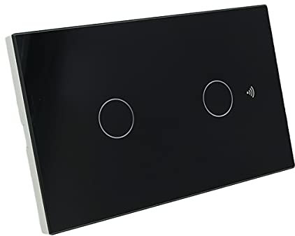 Interruttore Da Parete WiFi, 3 In 1 WiFi 2.4G + RF 433 Mhz + Tasto Touch, Compatibile Con Amazon Alexa e Google Home, Pannello Smart Intelligente Per Scatola 503 Italiana (Nero, 2 Tasti Touch)