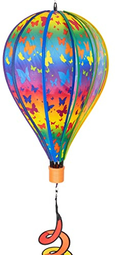 CIM Windspiel - Heißluftballon Butterfly Twist - wetterbeständig - Ballon: Ø28cm x 48cm, Twister: Ø10cm x 75cm - inklusive Aufhängung