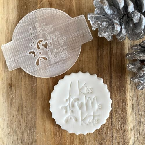 Luck and Luck Personalisierte Weihnachten Mistelzweig Fondant Präger Custom Cookie Keks Stempel Festliche Kuchen Dekorieren Cupcake Zuckerguss Dekoration