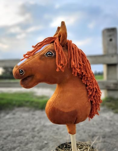 Hobby Horse Großes Pferd auf Stock Premium - Kastanie A3
