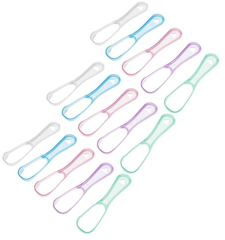 FOMIYES Pulisci Lingua Portatile 15 Pezzi per Orale e Alito Fresco Raschietto per Rivestimento Linguale per Adulti