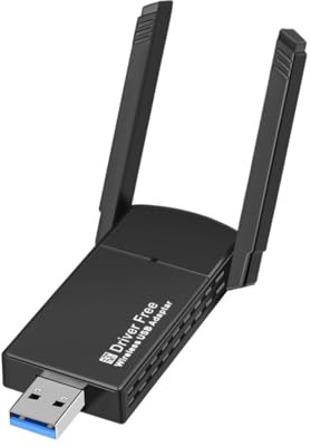 Foyucool Tarjeta de red inalámbrica de doble banda de 650 m, Adaptador Red USB, PC externa 2.4G/5G, receptor WiFi, sin controlador