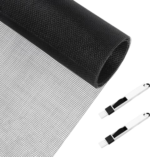 RYAN Toile Moustiquaire Fibre de Verre Découpable Filet Moustiquaire Rouleau DIY Moustiquaire au Mètre pour Porte Fenêtres Salons Cuisines Anti Moustique Mouche Insecte (Noir/120x250 cm)