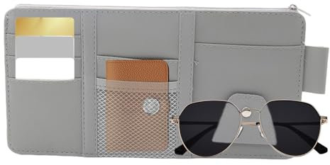 Lnhgh Auto-Visier-Organizer und Aufbewahrung, multifunktionaler Auto-Visier-Dokumentenhalter | Auto-Innenraum-Organizer aus PU-Leder, verstellbar | Sonnenbrillenhalter, multifunktional, stilvoll und