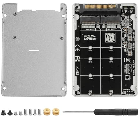 GINTOOYUN 2 in 1 Combo M.2 NVME/NGFF auf U.2 (SFF-8639) Adapterkarte - PCI-E NVME (M Key)/SATA (B Key) auf U.2 Solid State Drive Box (NGFF Slot Nicht Einzeln Verwendbar)