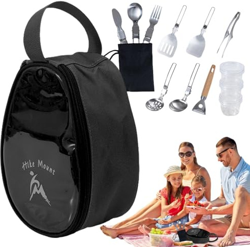 Set da cucina da campeggio – Set di pentole da viaggio | Set di utensili da cucina portatile da campeggio per viaggi, picnic, campeggio
