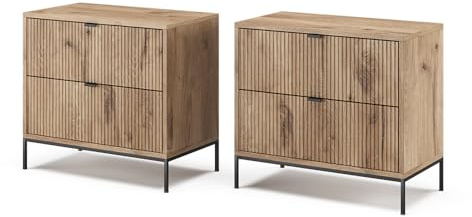 Vicco Nachttische Eliza Viking Oak | 2er Set, zur Verwendung als Beistelltisch oder Nachttisch kombinierbar