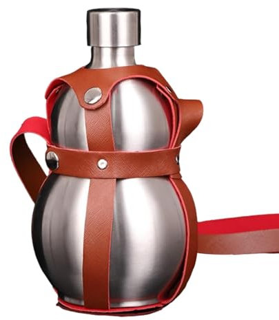 Gourd Water Bottle - Stainless Steel Water Bottle | Cold Water Bottle | 1.5 L Metal Gourd Water Bottle with Strap | Portable Drinking Gourd for Juice, Milk, Gourd Water Bottles for Gym Outdoor