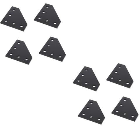 Gatuida 8 Stk rechtwinklige Verbindungsplatte rechtwinkliges Verbindungsbrett Winkelträger aluprofil verbinder Aluminiumprofilverbinder Anschlussplatine aus Metall Fugenband Black