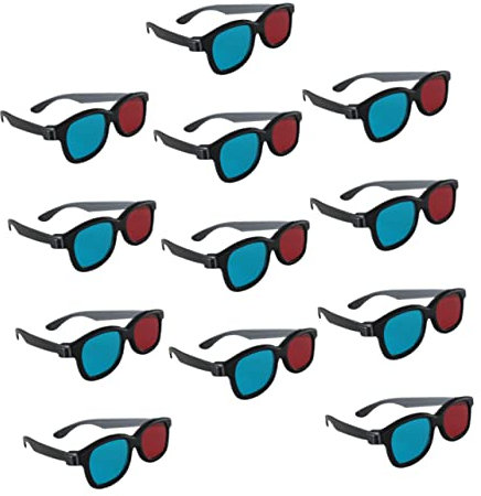 jojofuny 20pcs Red Blue Glasses for Movie Viewing Video Glasses for Gaming Experience Movie Tool
