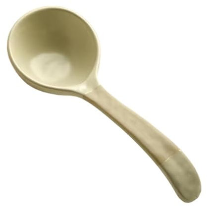 Tablespoons Vintage Ceramic Large Soup Spoon Colorful Dessert Spoon Long Handle Dinner Spoons Anti-scald Porcelain Spoons for Soup, Sauce Eating Dessert Appetizers Cereal Serving Spoon(Beige)