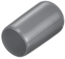 sourcing map 200pcs Rubber End Caps 3.5mm(1/8) ID Vinyl Round Tube Bolt Caps Cover Screw Thread Protectors Dark Grey