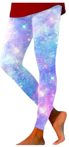 Nidddiv Galaxy Costume Women's Space Costume Colourful Leggings Printed Yoga Trousers Unusual Space Costume High Waist Stretchy Sports Leggings Women Compression Trousers for Party Carnival Costumes,