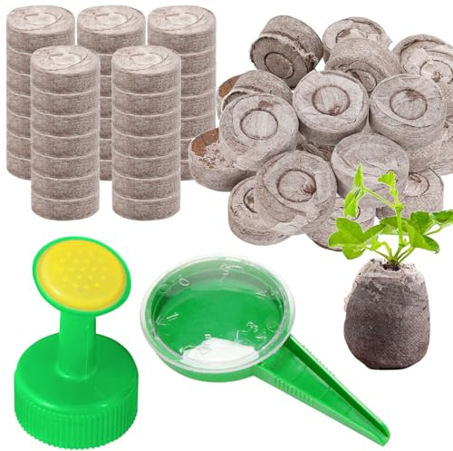 KIPTVO 100PCS Coir Pellets, Seed Starter Pods Coir Pellets 30mm, Natural Coco Coir Seed Compost Pellets for Seedlings Seed Propagation Germination Flower, Bonsai Tree