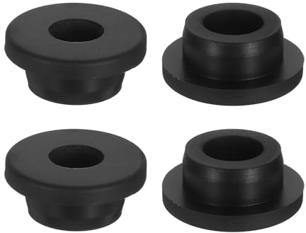 sourcing map 4Pcs Rubber Grommets 24mm Drill Hole, 15mm ID Hole Top Hat Grommet Black Silicone Rubber Hole Plug Gasket for Wiring, Automotive