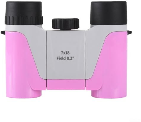 Zilimontt Kinder-Fernglas, 7-fache Vergrößerung, HD-Teleskop für Kinder, Outdoor-Abenteuer, tragbar, schwaches Licht, Nacht (Rosa)