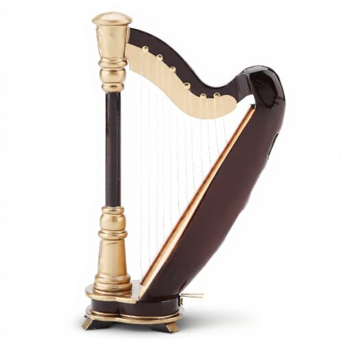 TIKATARER Mini Harfe, Hölzerne Miniatur Harfe Replik Harp Instrumente Musikinstrumente Modell mit Geschenken Case Instrument Model Musikgeschenke Ornamente