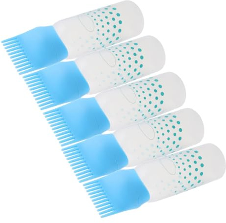 FOMIYES 5stücke Haaröl-kammflasche mit Skala für Haarfärbemittel Haaröl-applikator Haarfärbepinselflasche aus Kunststoff für Präzises Mischen und Auftragen
