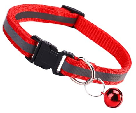 Collier pour Chat - Collier Réfléchissant avec Clochette Intégrée - Accessoire Léger Anti-Mâchure Sécurisé pour Éducation Promenades Nocturnes Et Activités Extérieures