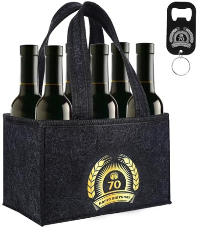 Männerhandtasche Bier, Geschenk Zum 70 Geburtstag Mann,70 Geburtstag Mann Lustige Geschenke für Männer Zum 70. Geburtstag, Filztasche mit Bieröffner, Biergeschenke für Männer