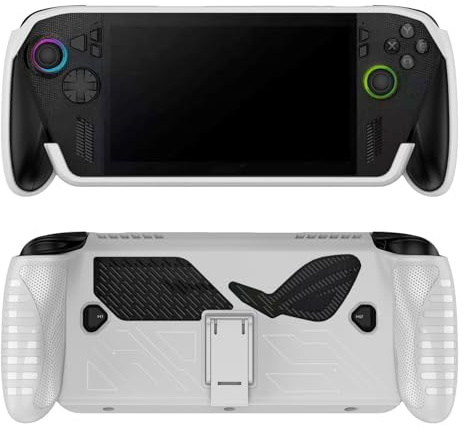 ZLiT Protective Cover for Ally/for Ally X Game Console,TPU Handheld Game Console Protective Case Protector Skin Sleeve Cover with Stand (White)