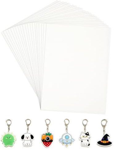 IMALPQPP Pack of 20 Shrink Film Set - A4 Shrink Paper, Matte Transparent, Shrink Film Printable, Shrink Plastic for Crafts, Shrinking Paper Plates, Ideal for Creative DIY Projects