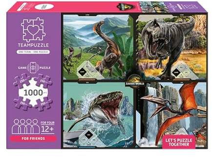 Jurassic World – Dinosaurier Puzzle – 1000 Teile | TEAMPUZZLE für Freunde | kostenlose App für Spieleabend | Puzzle für Erwachsene & Kinder ab 12 Jahren