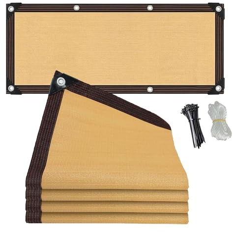 Telo Ombreggiante Impermeabile con Occhielli, Rete Ombreggiante per Esterno, Tenda Da Sole de Giardino 3x4M 5.5x6M 6x8M 8.5x10M 10x12M Anti UV Rete Protezione Solare per Auto Pergola Gazebo(6x12m)