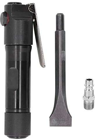 Cincel neumático de tipo recto, kit de cincel neumático de 1/4 de pulgada con bloqueo automático en aleación de aluminio y mango ergonómico, para desbarbado, corte de ranuras de (Estilo de la UE)