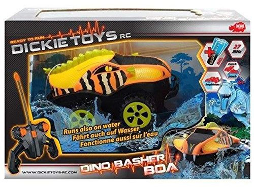 Dickie Toys 201119088 - RC Dino Basher Crocodile, Amphibienfahrzeug zu Land und zu Wasser inklusive Batterien, 25 cm