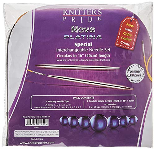 Knitter's Pride KP120602 Nova Platina Special 16 Interchangeable Needles Set