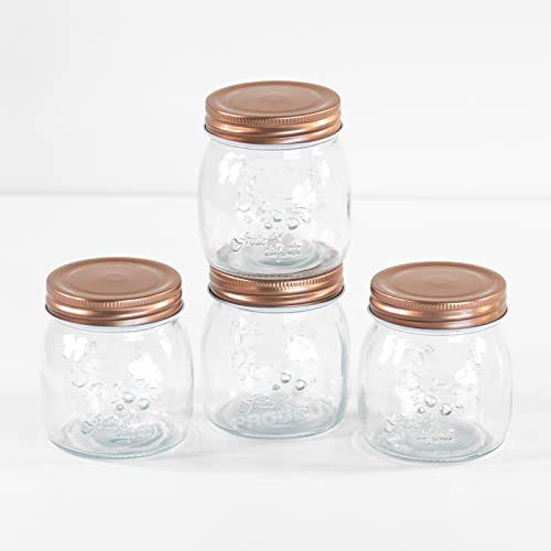 260ml Glass Preserving Jars with Copper Coloured Lids (4)
