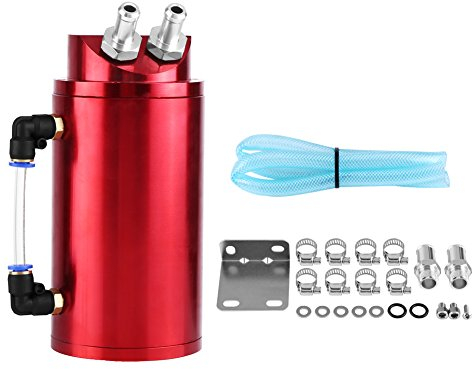 Serbatoio di cattura dell'olio, alluminio olio cattura può kit serbatoio rosso con tubo per la maggior parte delle auto