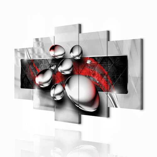 decomonkey Bilder Abstrakt 200x100 cm 5 Teilig Wandbild Groß Leinwandbild XXL Deko Wohnzimmer Schlafzimmer Büro Wanddeko Leinwand Pictures For Wall Poster Wall Painting Modern