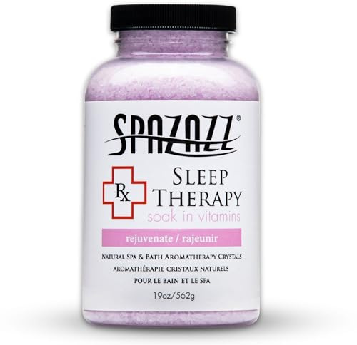 Spazazz Aromatherapy Salt Crystals 19oz – Sleep Therapy – Hot Tub & Bath Soak – Spazazz Hot Tub Crystals are Oil-Free & Safe for All Spas