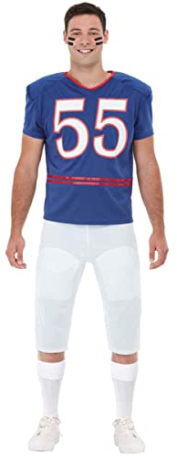 Funidelia | Football Kostüm Quarterback für Herren Größe S Rugby, Quarterback, American Football, Berufe - Farben: Blau, Zubehör für Kostüm - Lustige Kostüme für Deine Partys