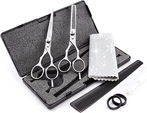 Haryali London, 6” Hairdressing Scissors Set, Sharp Hair Cutting & Thinning Scissors for Home and Salon, Japanese Steel Barber Shears Kit, Hairdresser Trimming Shears Set