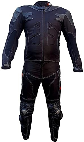 BI ESSE Motorradkombi Herren 2-teilig – Motorradanzug Leder & Textil, Jacke und Hose trennbar, verstellbar, atmungsaktiv, Touring & Racing geeignet