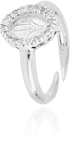 GioiaPura Damenring Schmuck aus Silber 925°/°° rhodiniert, Madonna Ring mit Zirkonia Größe One_Size Trendy Code OVALE3, Sterling Silber